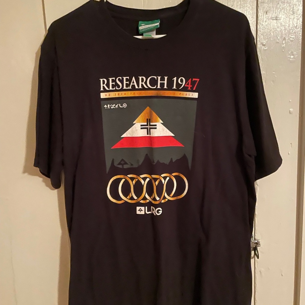 Lifted Research Group Shirt Mens L Black Short Sleeve Graphic Tee LRG